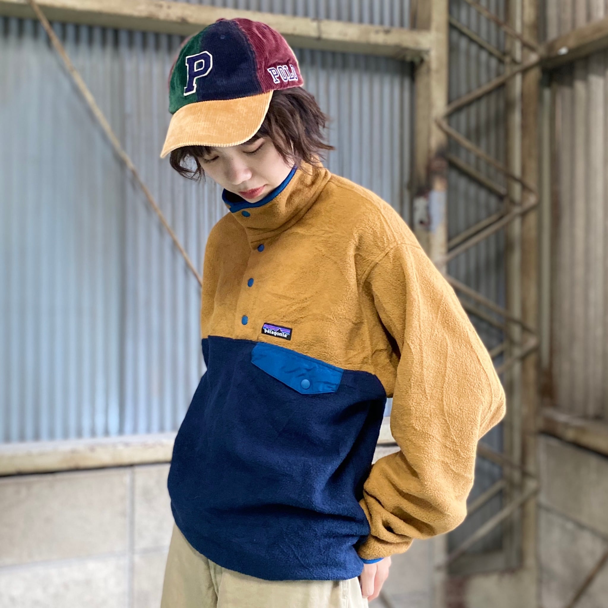 17年製 バイカラー Patagonia パタゴニア SYNCHILLA シンチラ スナップT フリースプルオーバー ブラウン ネイビー メンズS  古着 【アウトドアジャケット】 | cave 古着屋【公式】古着通販サイト