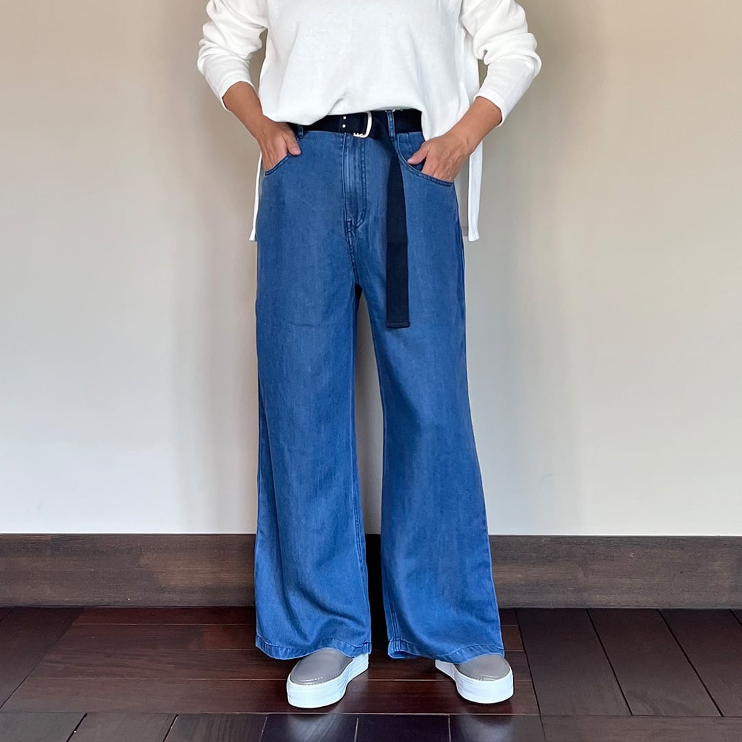 Praia】ベルト付きワイドデニムパンツ（LEI-24105） | FORME Base STORE
