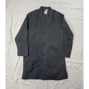 【1960s,DS】"French Work" Black Chambray Atelier Coat, Deadstock!!