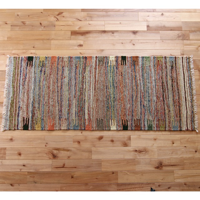 【即納可】ロゴバキリム｜印象派の色彩・「ハンド」紋様　ラグマット No.21135 ／153cm 61cm