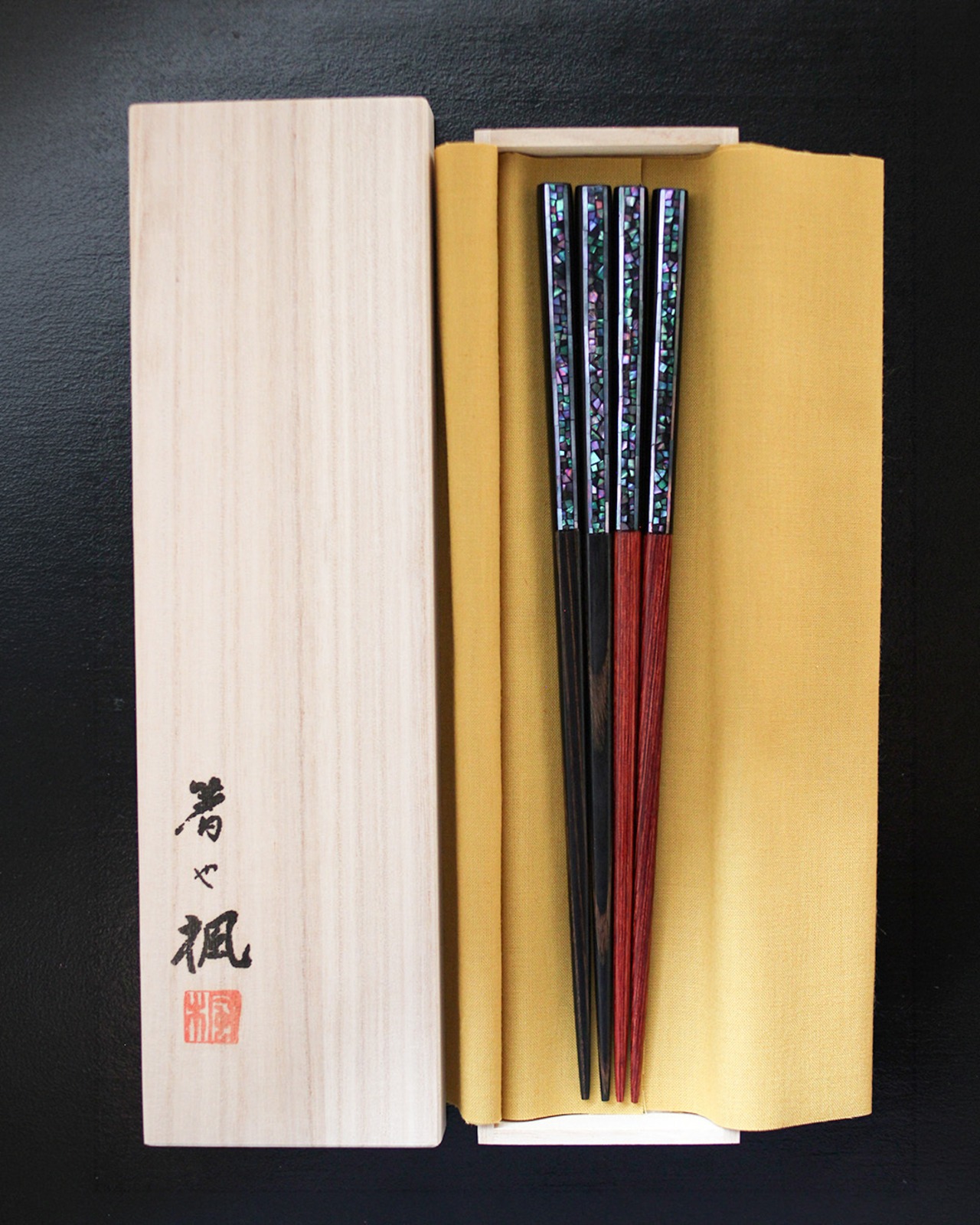 螺鈿箸「一文字」｜一筋の螺鈿が輝く端正な高級箸