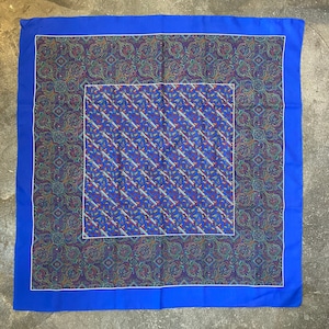 USED blue paisley scarf