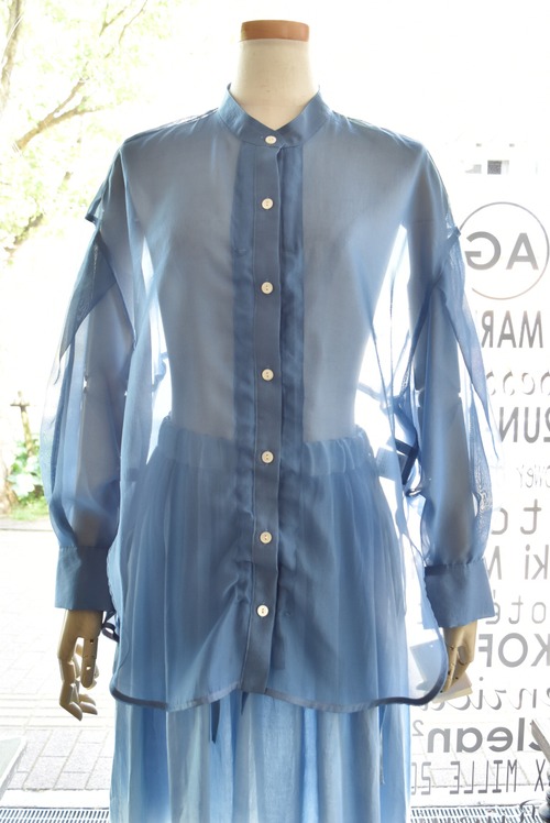 Lallia Mu(ラリア・ムー) 25S/S フロントシャーリングシアーシャツ