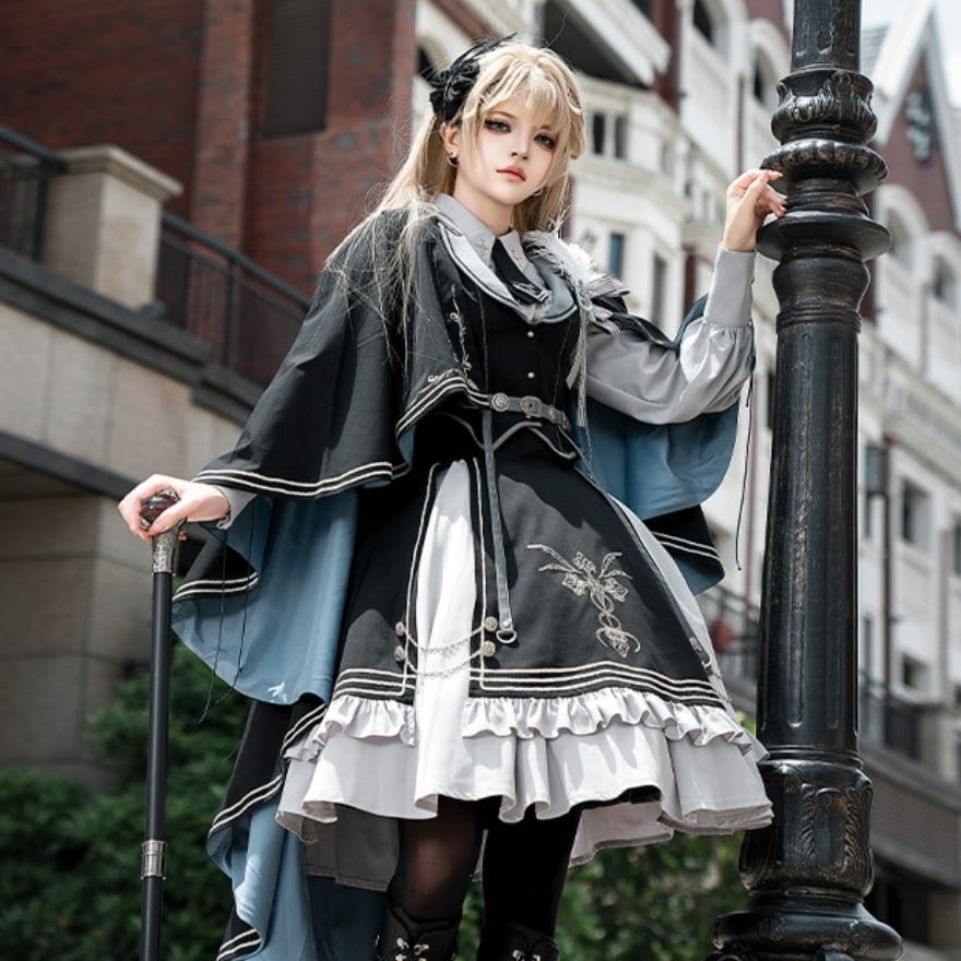 ミリタリーロリータ 軍服マント クローク 概念コーデ｜WithU