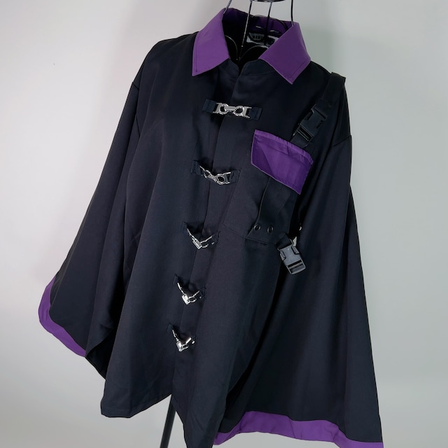 FRONT BIT UNISEX着物袖JACKET【PURPLE】