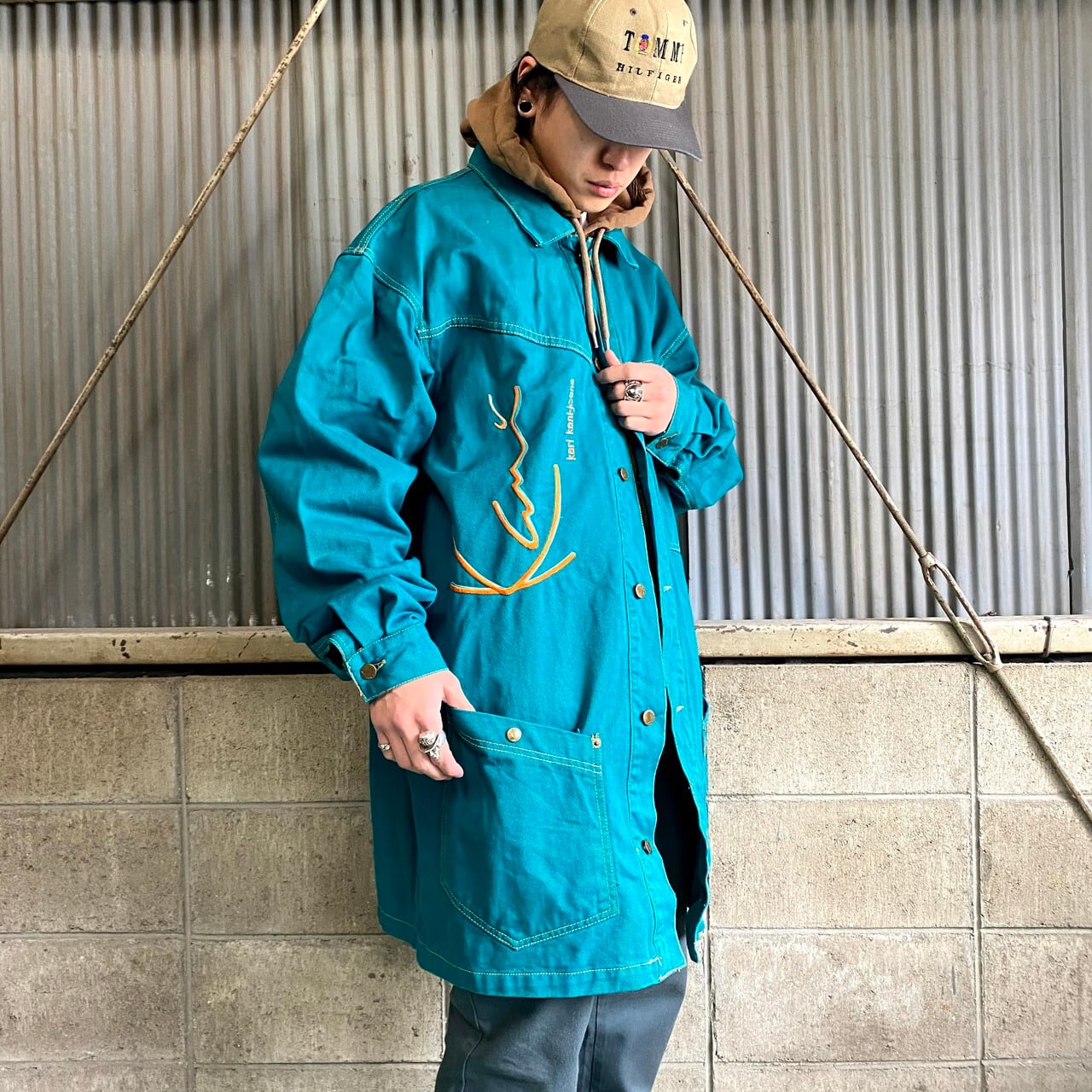 90年代 USA製 カールカナイ カラーデニム カバーオール メンズXXL相当 