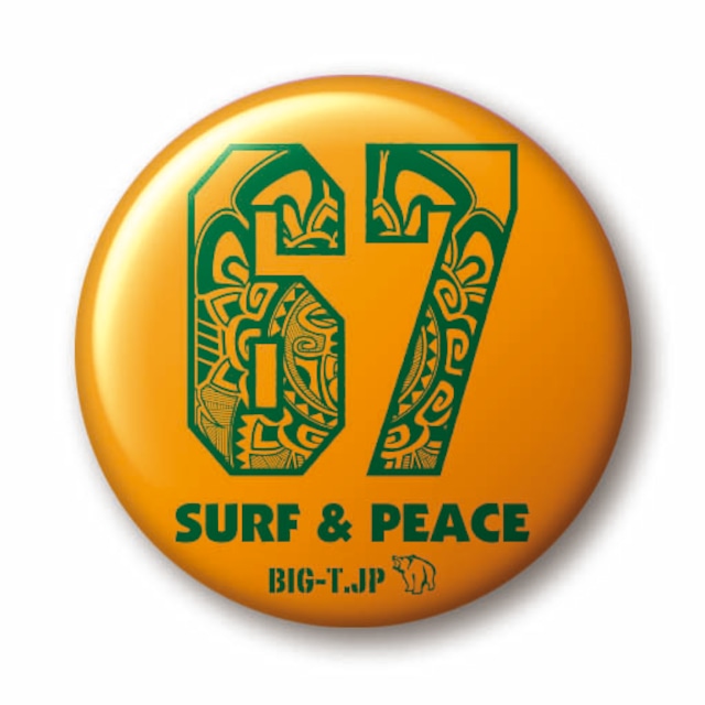 Surf & Peace Tシャツ デザイン 缶バッジ  32mm