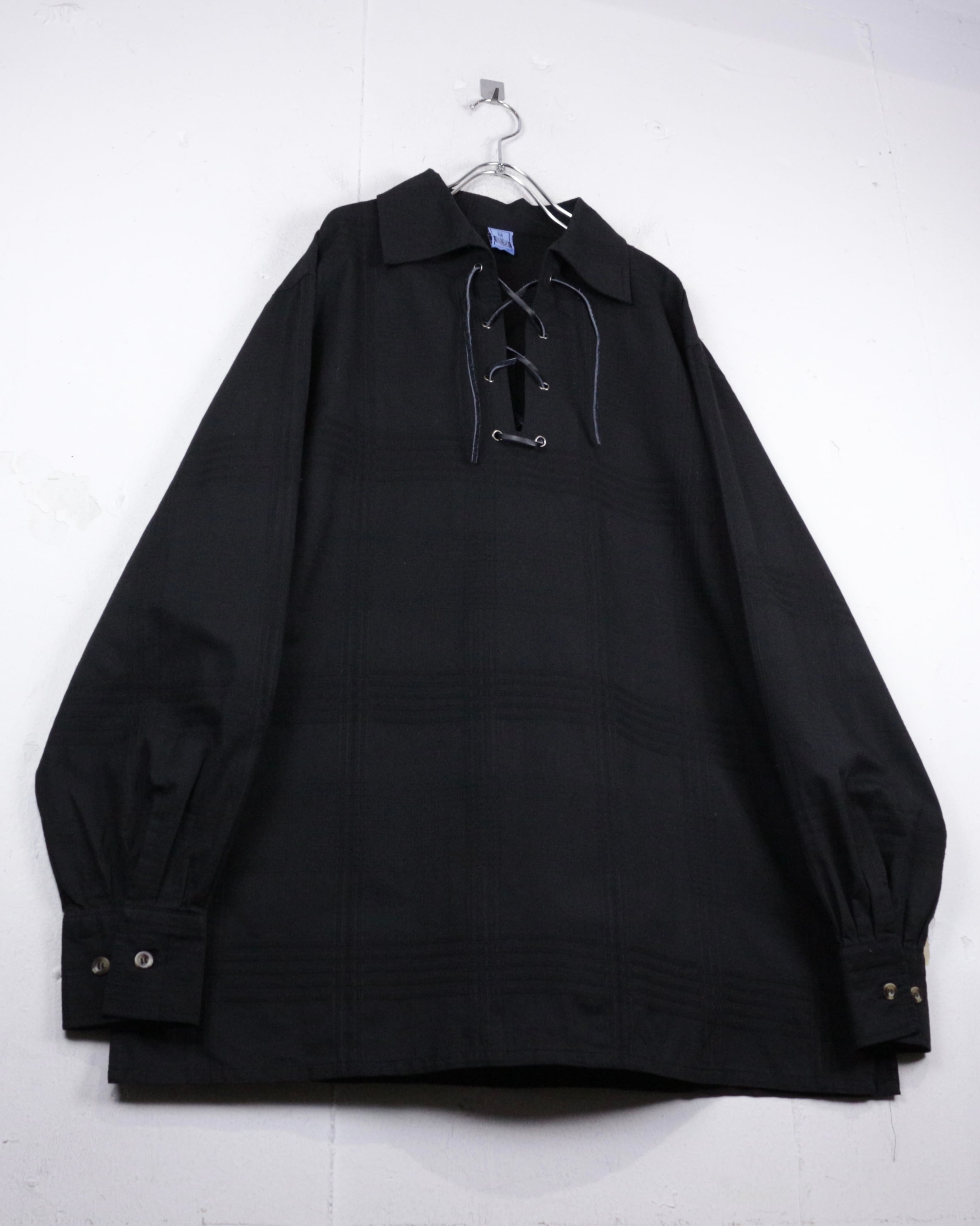 Caka act2】Leather Lace Up Loose Skipper Pullover | Caka(カカ
