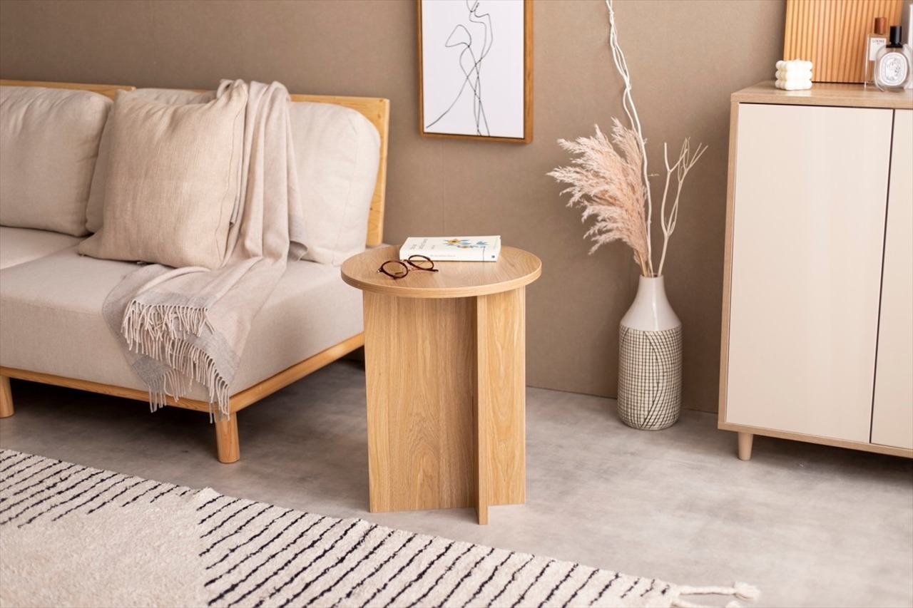 【幅40cm】Luna ラウンドサイドテーブル