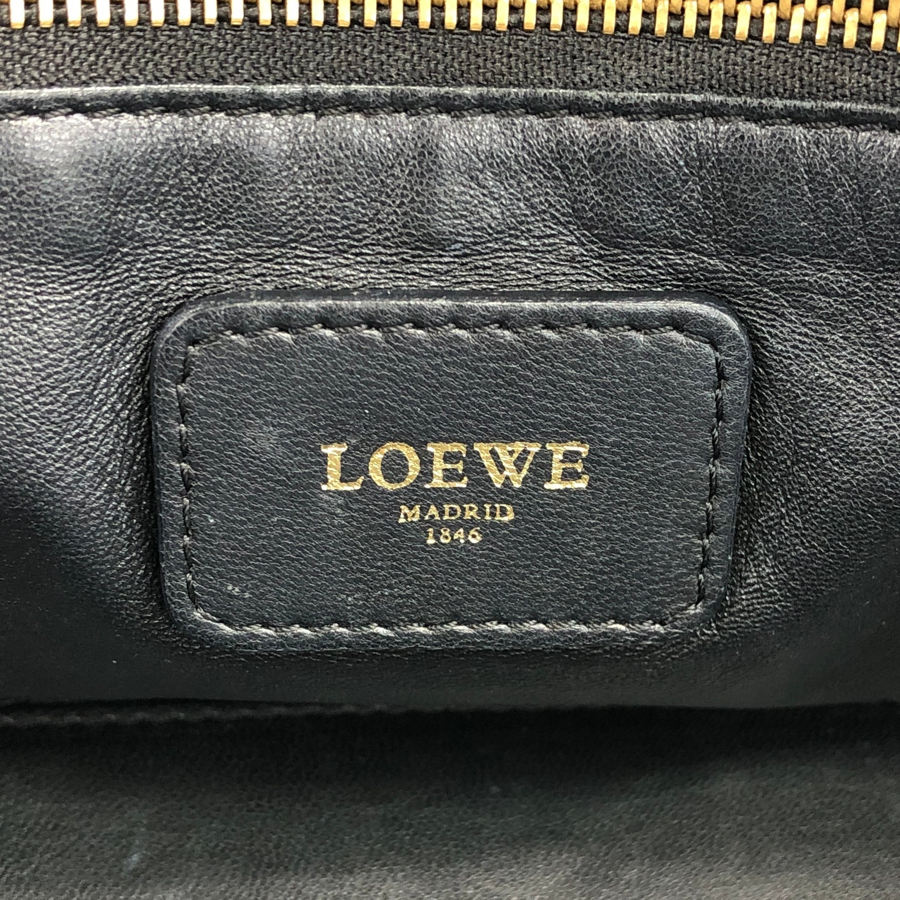 LOEWE ロエベ アマソナ28 ハンドバッグ ブラック アナグラム レザー