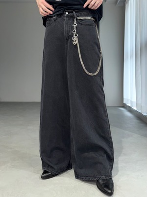 wide buggy denim / black