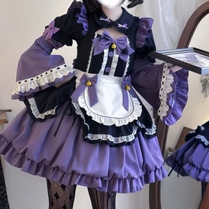 コスプレ♡鈴付きパープルメイド服　kos54★