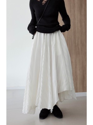 Unique textured irregular thick skirt 2color [T2751]