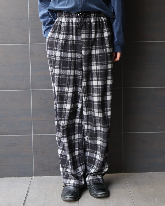Fleece checked pants