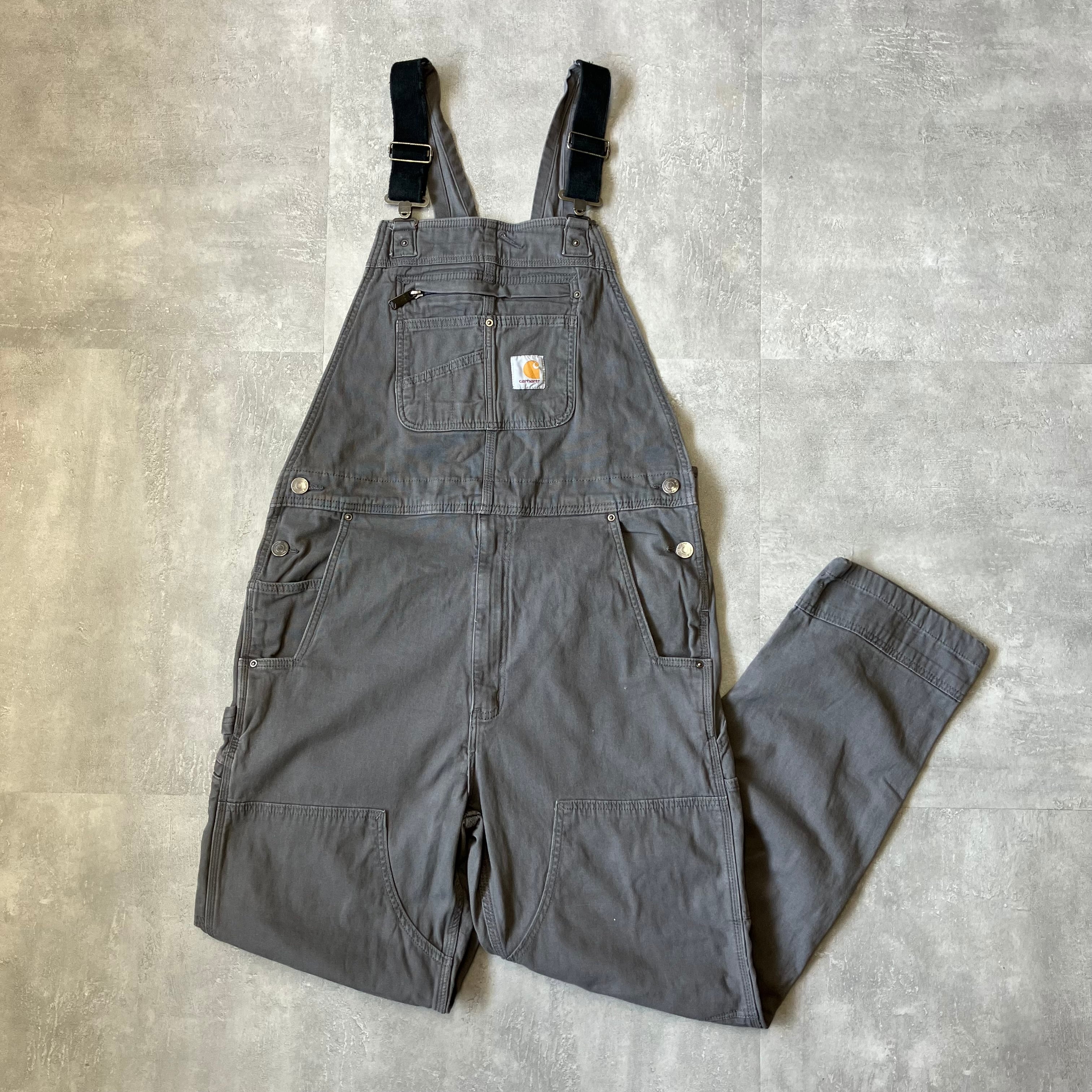 《実寸w35l30》Carhartt カーハート オーバーオール グレー No.3482