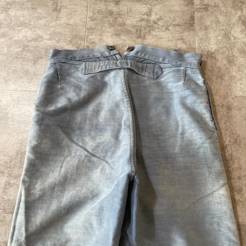 30s 40s 襤褸 針式シンチ フレンチワーク モールスキン パンツ W31 詳細写真11
