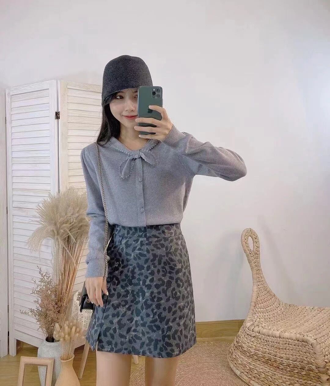 フロントリボンカーディガン