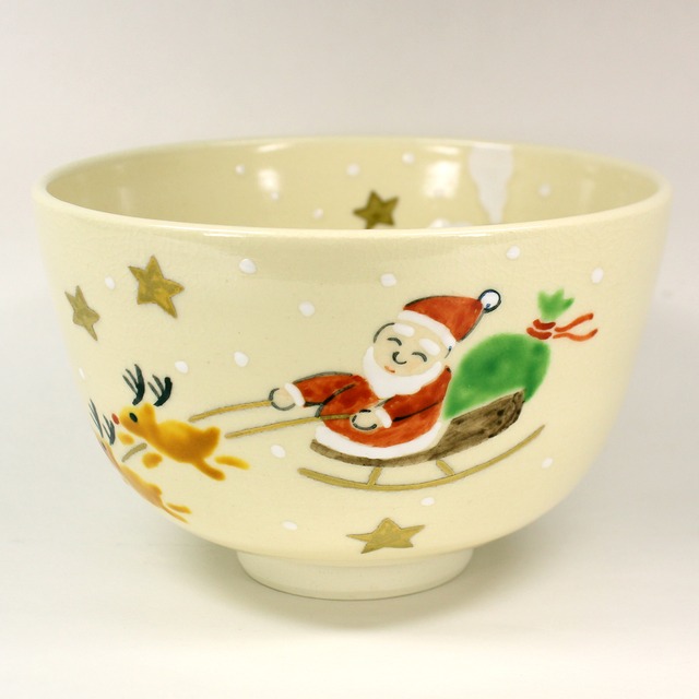 久光 作　そりサンタ茶碗