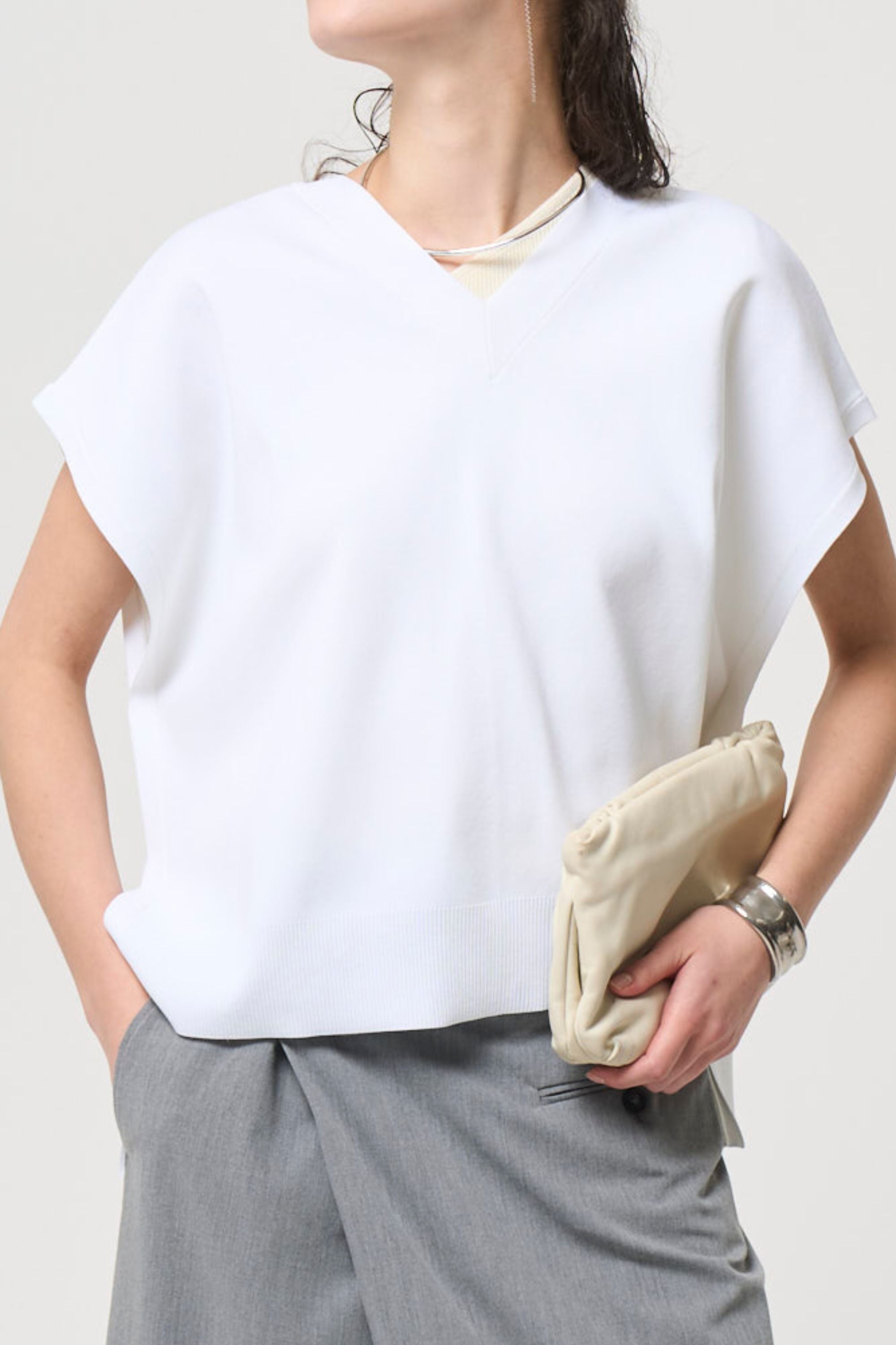 2way Spring Knit Poncho - WHITE | seven dot - ライフスタイルECサイト -