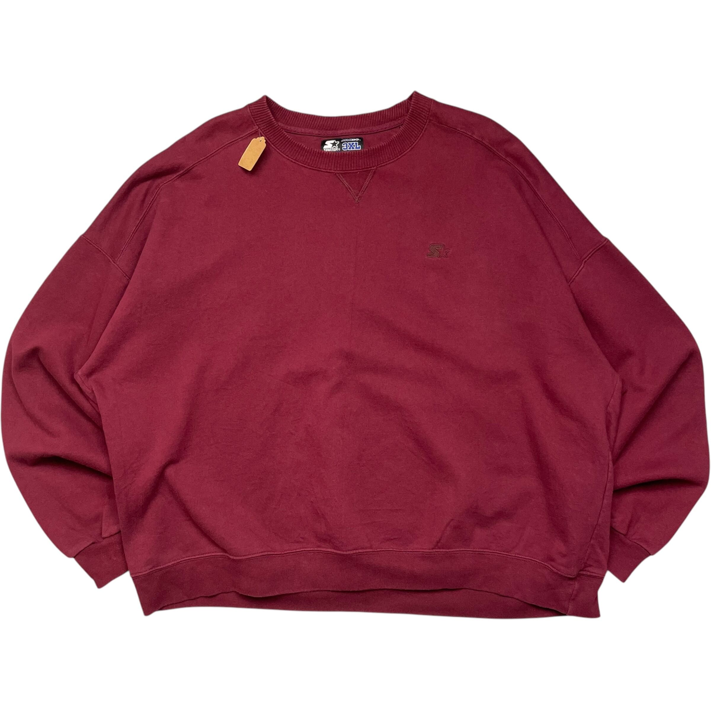 《3XL》STARTER スターター スウェット ワンポイント ロゴ 刺繍 ワインレッド no.6502