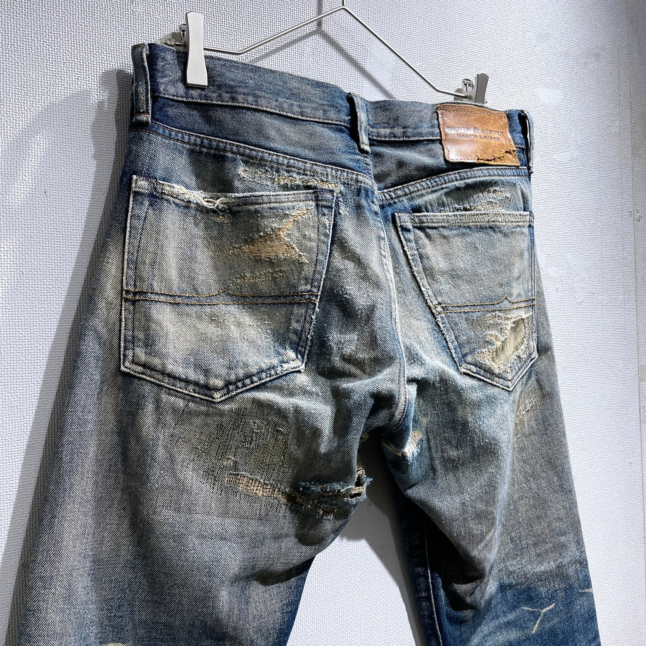 ” Denim & Supply Ralph Lauren ” Special Rag processing Denim pants
