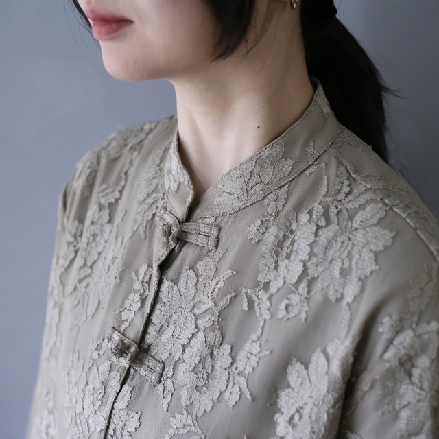 lace fabric flower pattern special china shirt