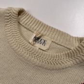 DOLCE ELEGANTE ドルチェ デザイン編み 3D ニット セーター 48 /レッド系×アイボリーホワイト系/メンズ/日本製/ワールド