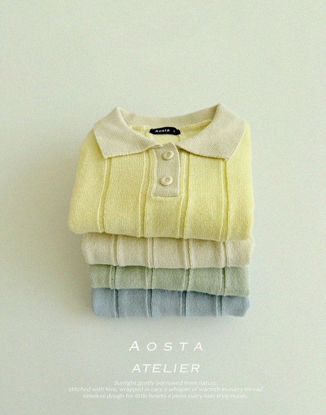 [即納M/L]≪Aosta≫(25)knit collor T yellow