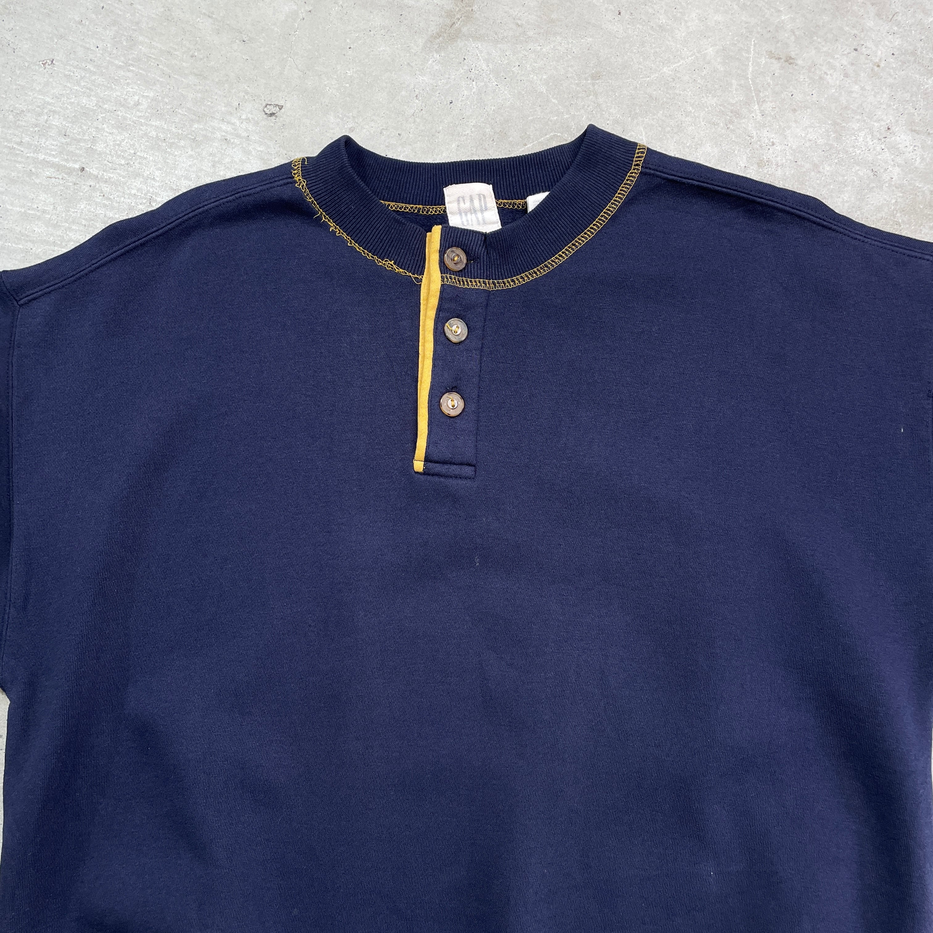 90年代 GAP オールドギャップ ブランクスウェットシャツ 無地 ヘンリー 