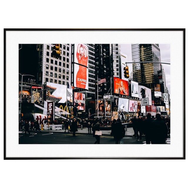 アメリカ写真 ニューヨーク タイムズ・スクエア インテリアアートポスター額装 AS1688