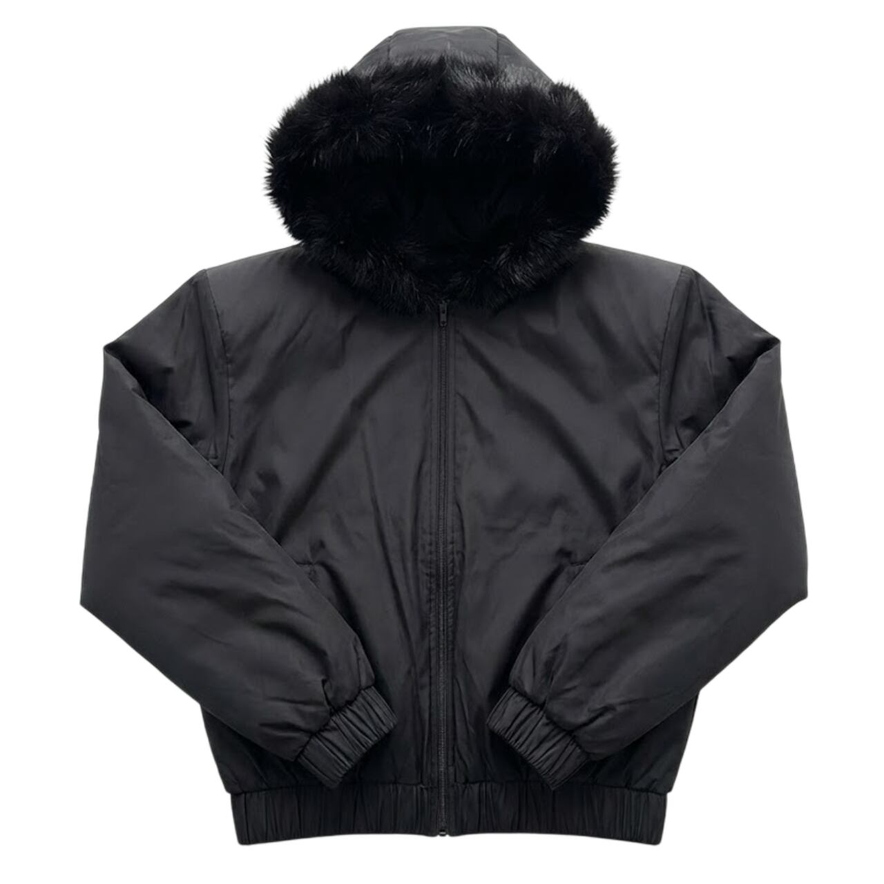Mountain Carving Short Fur Hoodie Jacket 0016