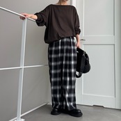 ルーズオフショルスウェットPO/ダークブラウン