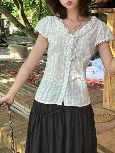 French Frill Blouse*S-618