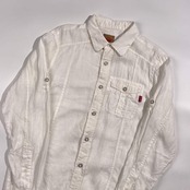 リネン100% 291295=HOMME ニーキュウイチニキュウゴーオム 長袖 ワークシャツ 3 /ホワイト メンズ