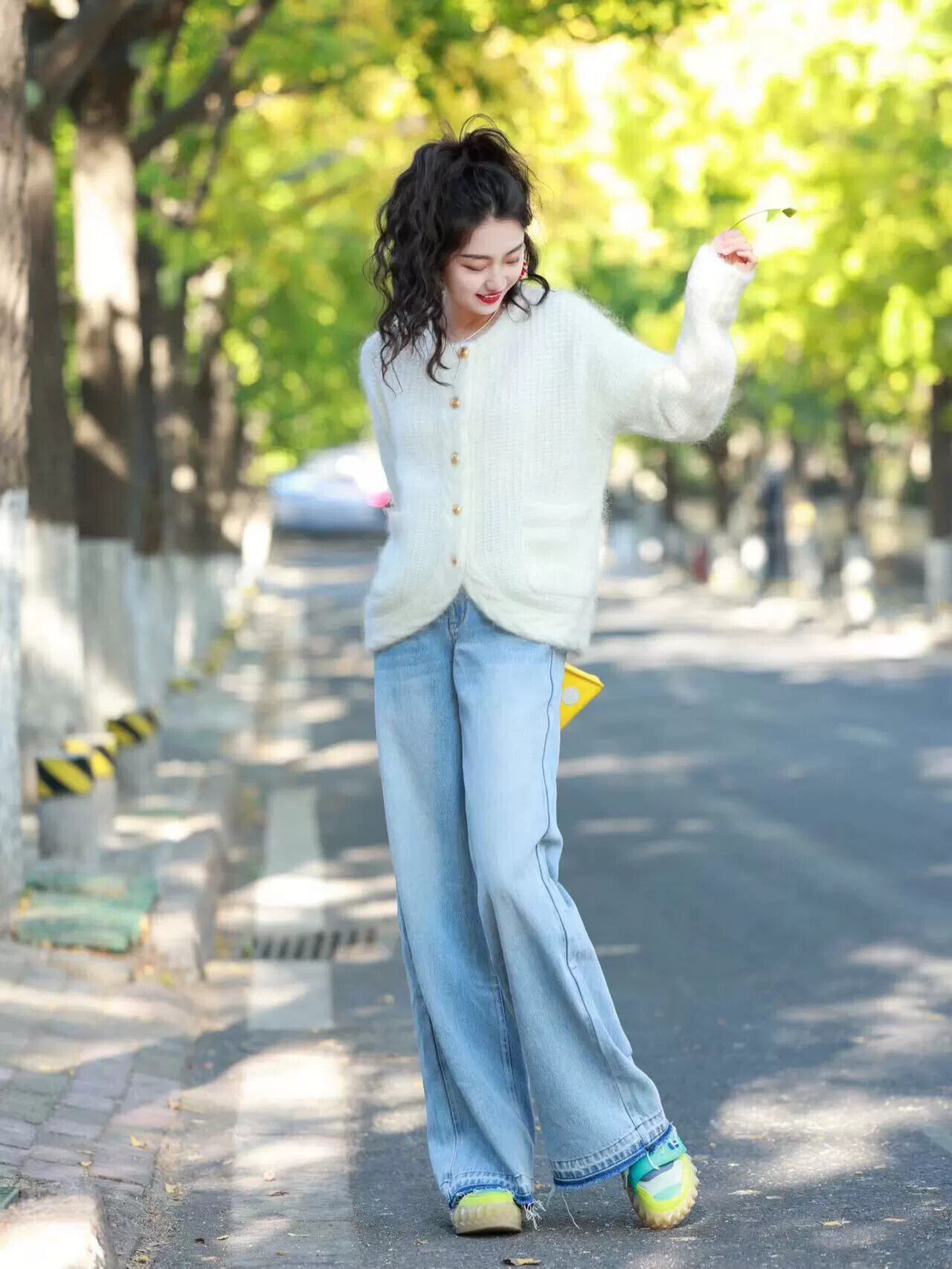 ライトブルー ワイドレッグデニム ライトブルー ワイドレッグデニム