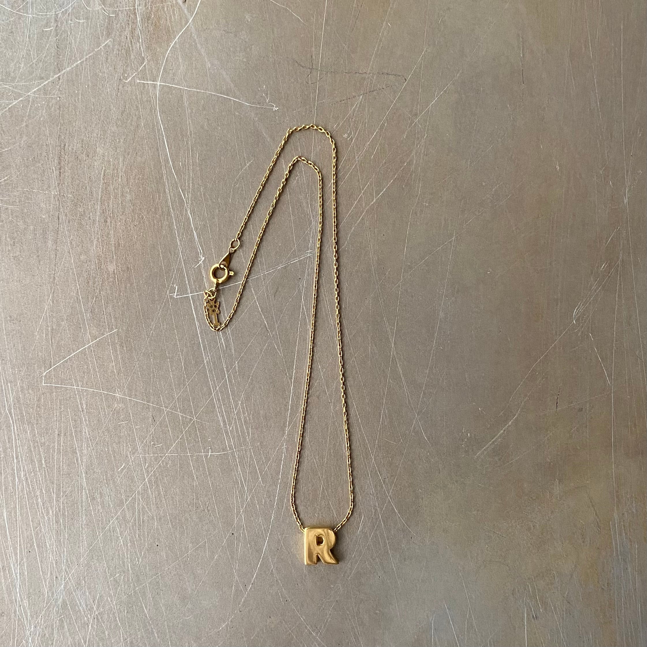 Vintage 60s-70s USA TRIFARI initial R necklace レトロ アメリカ