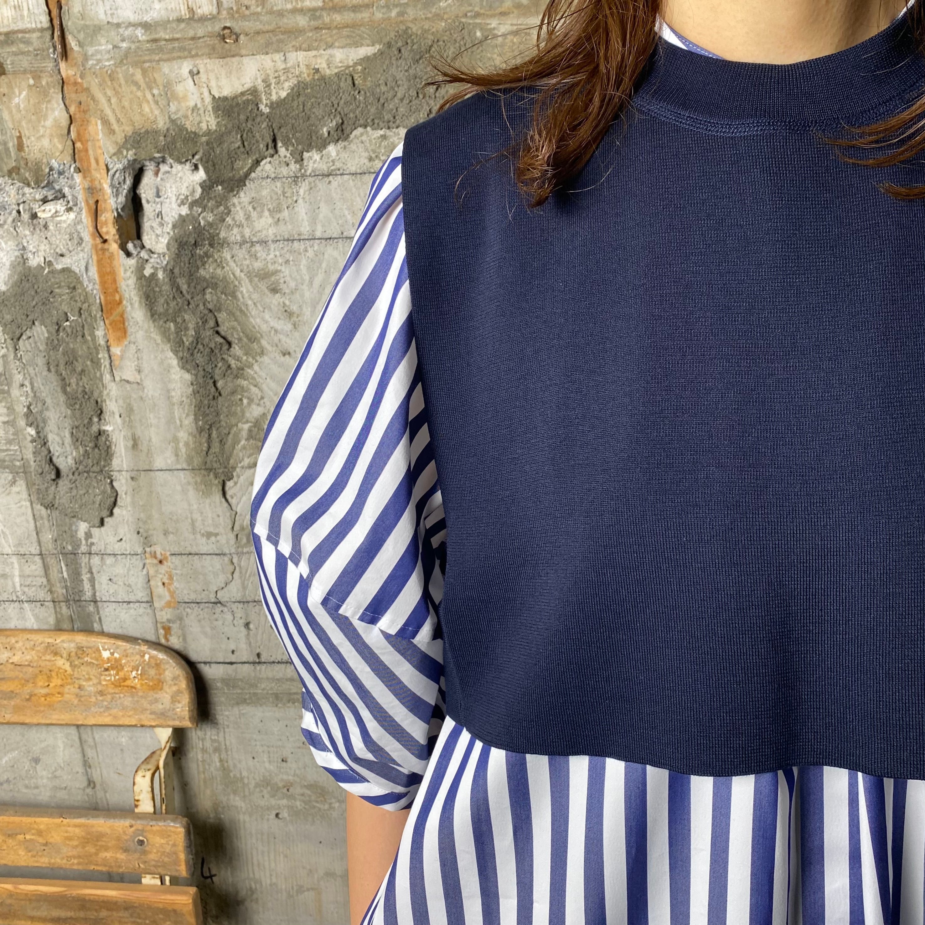 HYKE【ハイク】S/C/P CROPPED TOP SWEATER (11307 Col/NAVY SIZE/F). | glamour  online powered by BASE