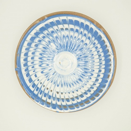 スリップウェア　矢羽根皿Ｃ【唐仙窯】