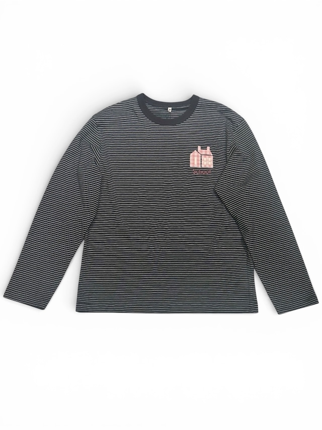 KHOKI [HAND EMBROIDERED STRIPE LONG SLEEVE T-SHIRTS]