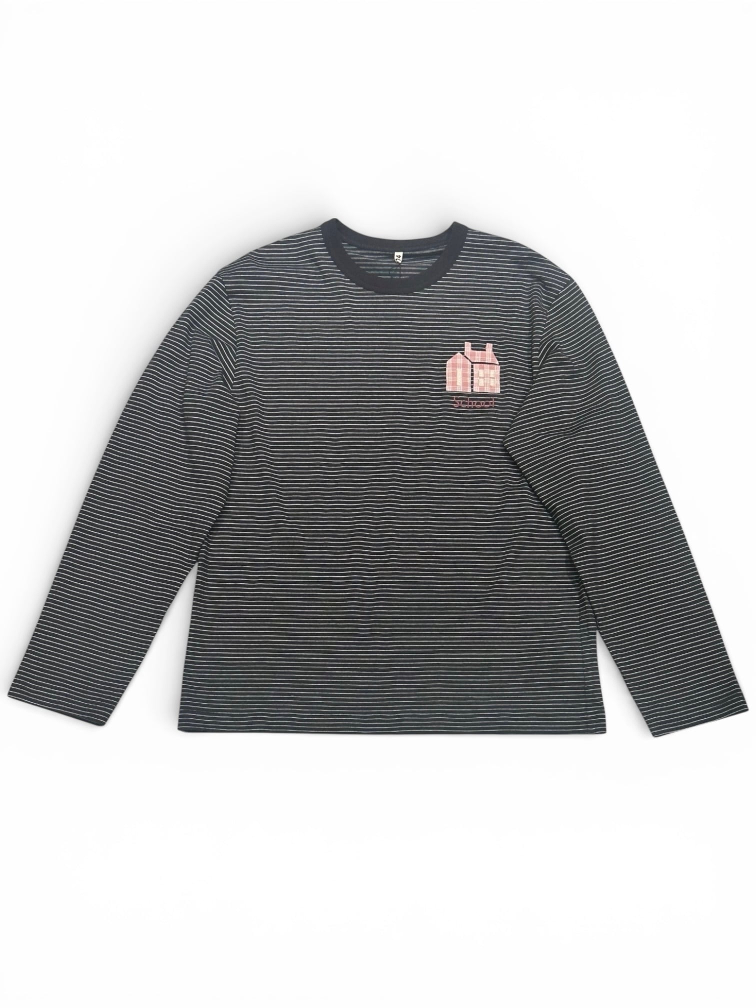 KHOKI [HAND EMBROIDERED STRIPE LONG SLEEVE T-SHIRTS]