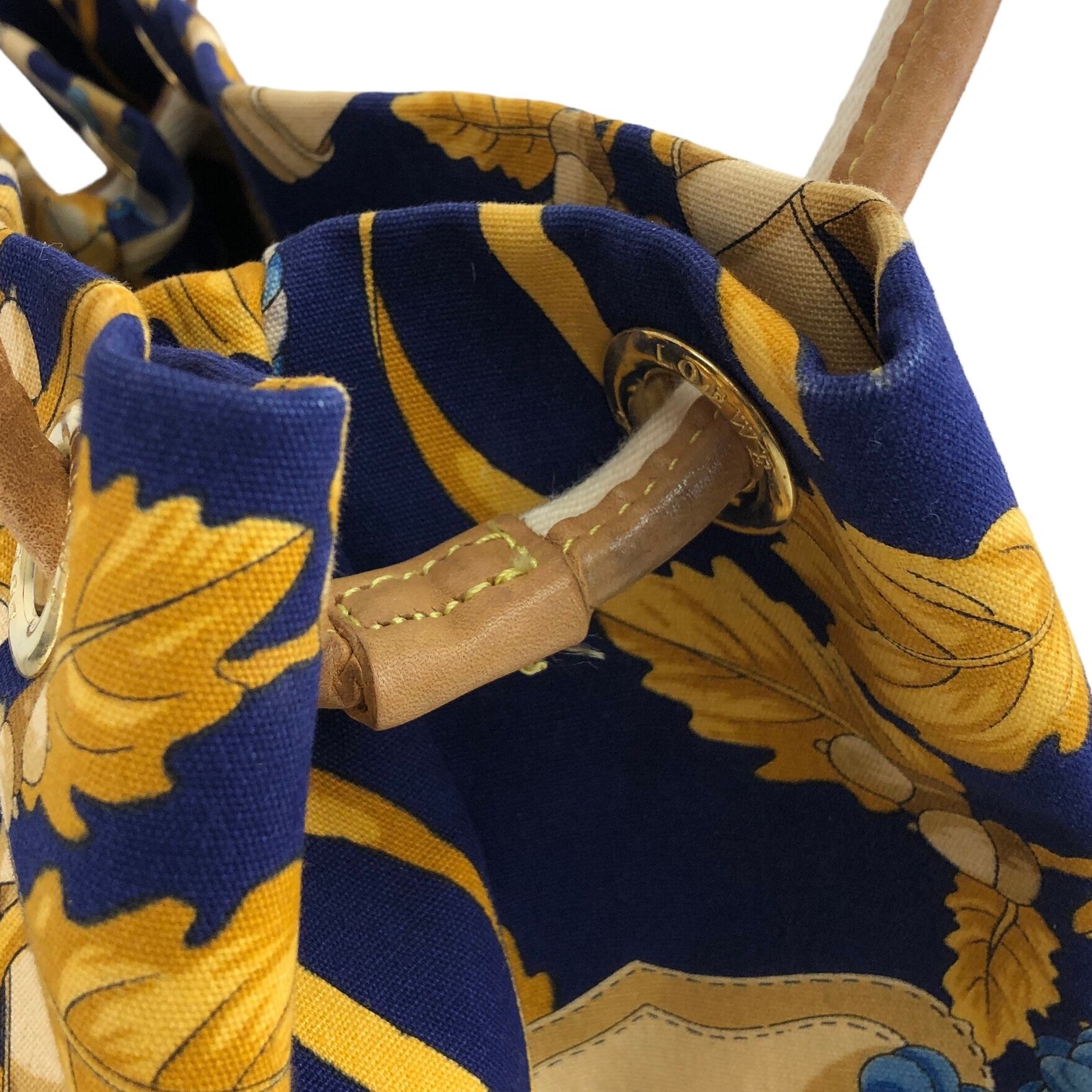 LOEWE ロエベ 総柄 ハンドバッグ ネイビー キャンバス vintage