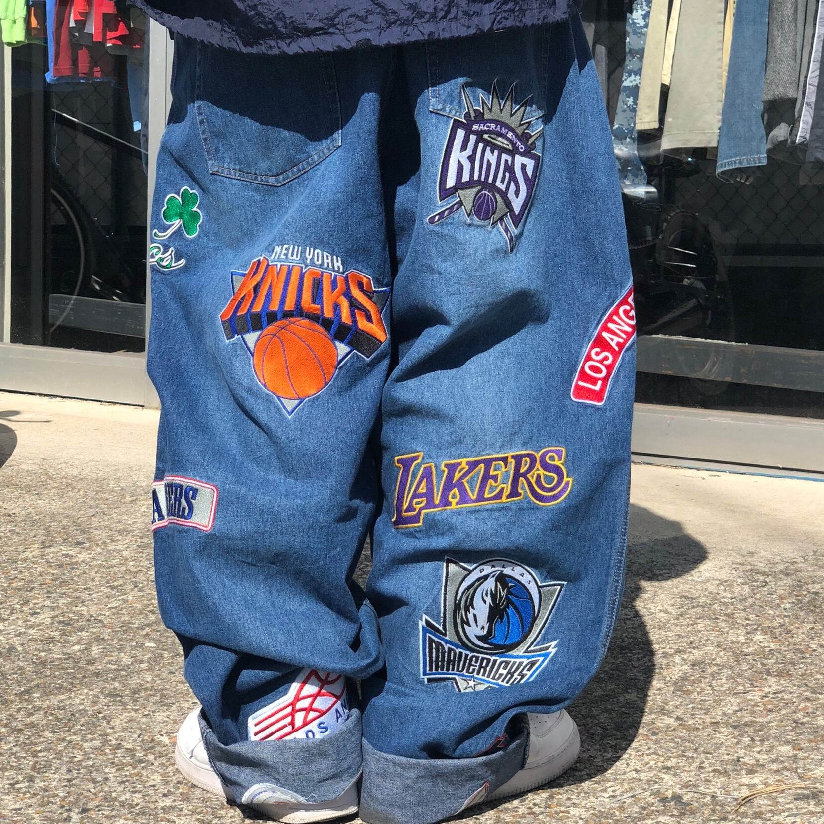 NBA デニム パンツ 刺繍 nba jeans denim-