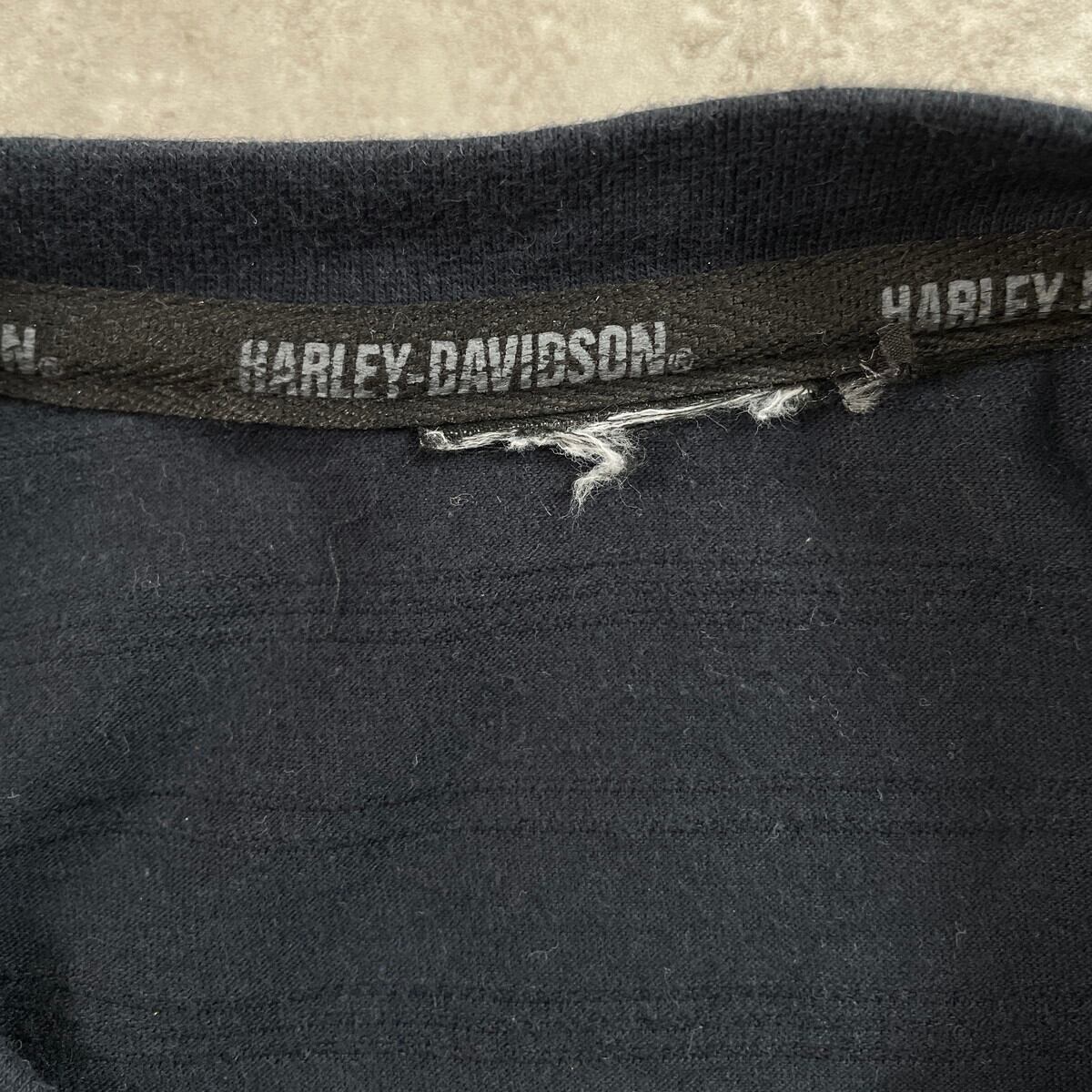 Harley-Davidson ハーレーダビッドソン ロングTシャツ ロゴ刺繍