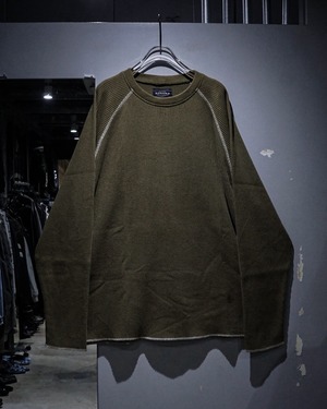 【add (C) vintage】Overlock Stitch Vintage Loose Raglan Sleeve Thermal T-Shirt