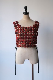 【marmelo】Yo-yo ribbon vest / side ribbon