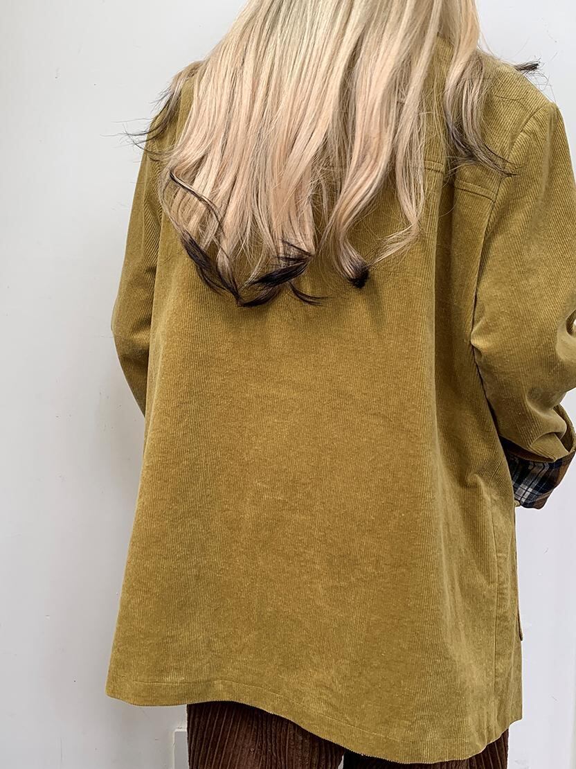 Corduroy plaid middle jacket（コーデュロイプレイドミドル