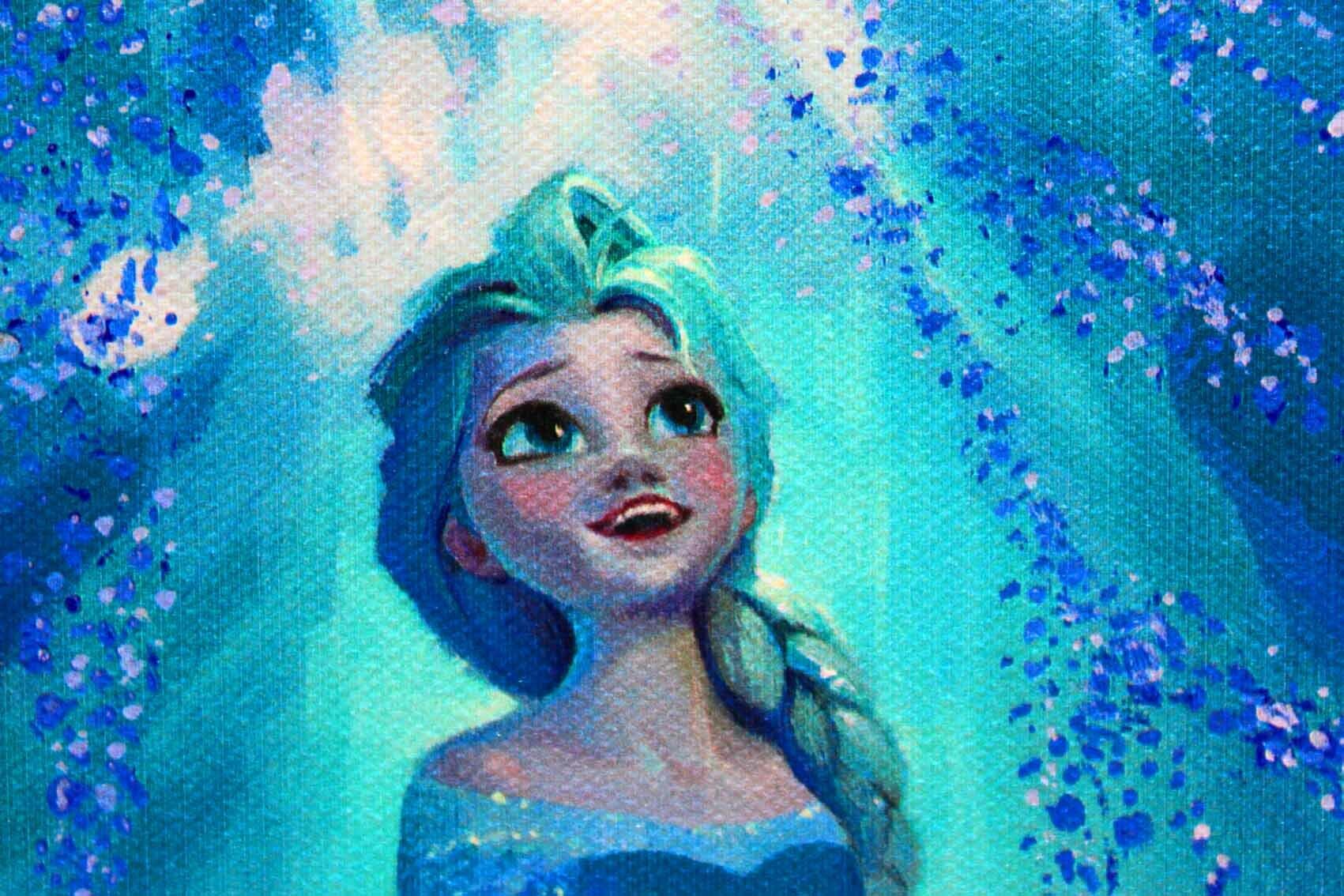 ディズニー絵画 アナと雪の女王 エルサ 作品証明書 展示用フック付 限定500部キャンバスジークレ ディズニー絵画 ポスター
