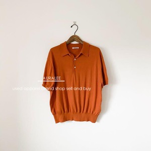 AURALEE オーラリー コットン ポロシャツ ブラウンオレンジ 1