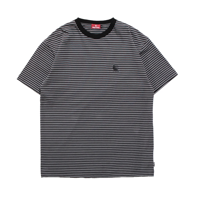 HELLRAZOR / MINI LOGO STRIPED SHIRT / BLACK/CHACOARL