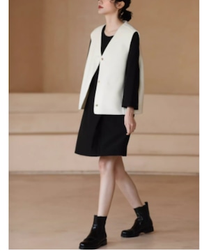 ウール100%◆ホワイトベスト【t-10862】